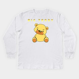 Big Teddy Yellow Kids Long Sleeve T-Shirt